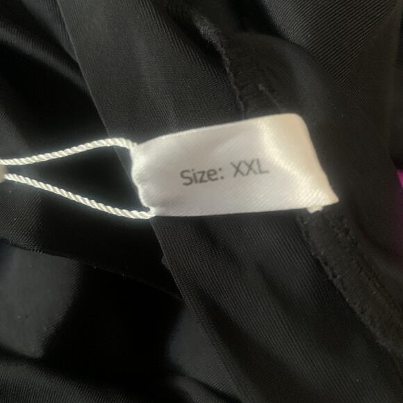 NWT IEFIEL BLACK/PINK RASH GUARD SHORT SLEEVE ZIP ONE PIECE SWIMSUIT/WETSUIT XXL - Picture 10 of 10